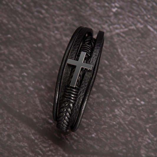 The Disciple Band – Men's Cross & Leather Bracelet