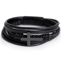 The Disciple Band – Men's Cross & Leather Bracelet