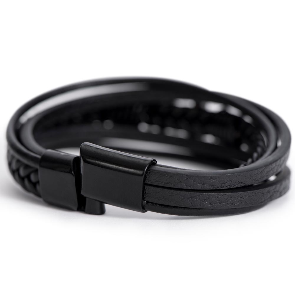 The Disciple Band – Men's Cross & Leather Bracelet