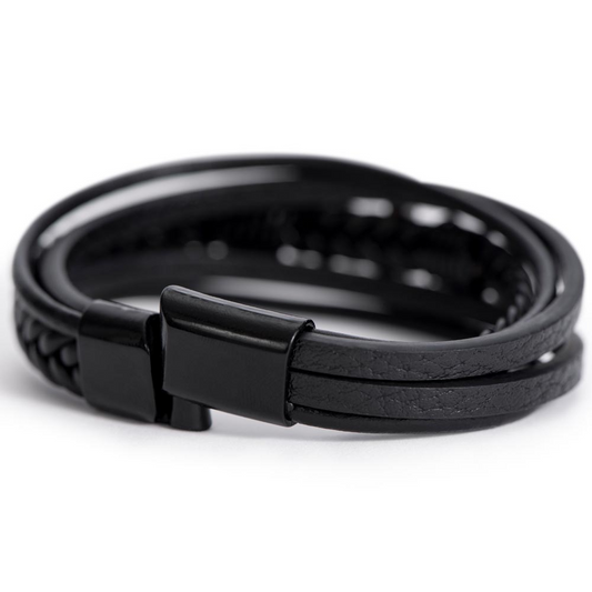 The Disciple Band – Men's Cross & Leather Bracelet