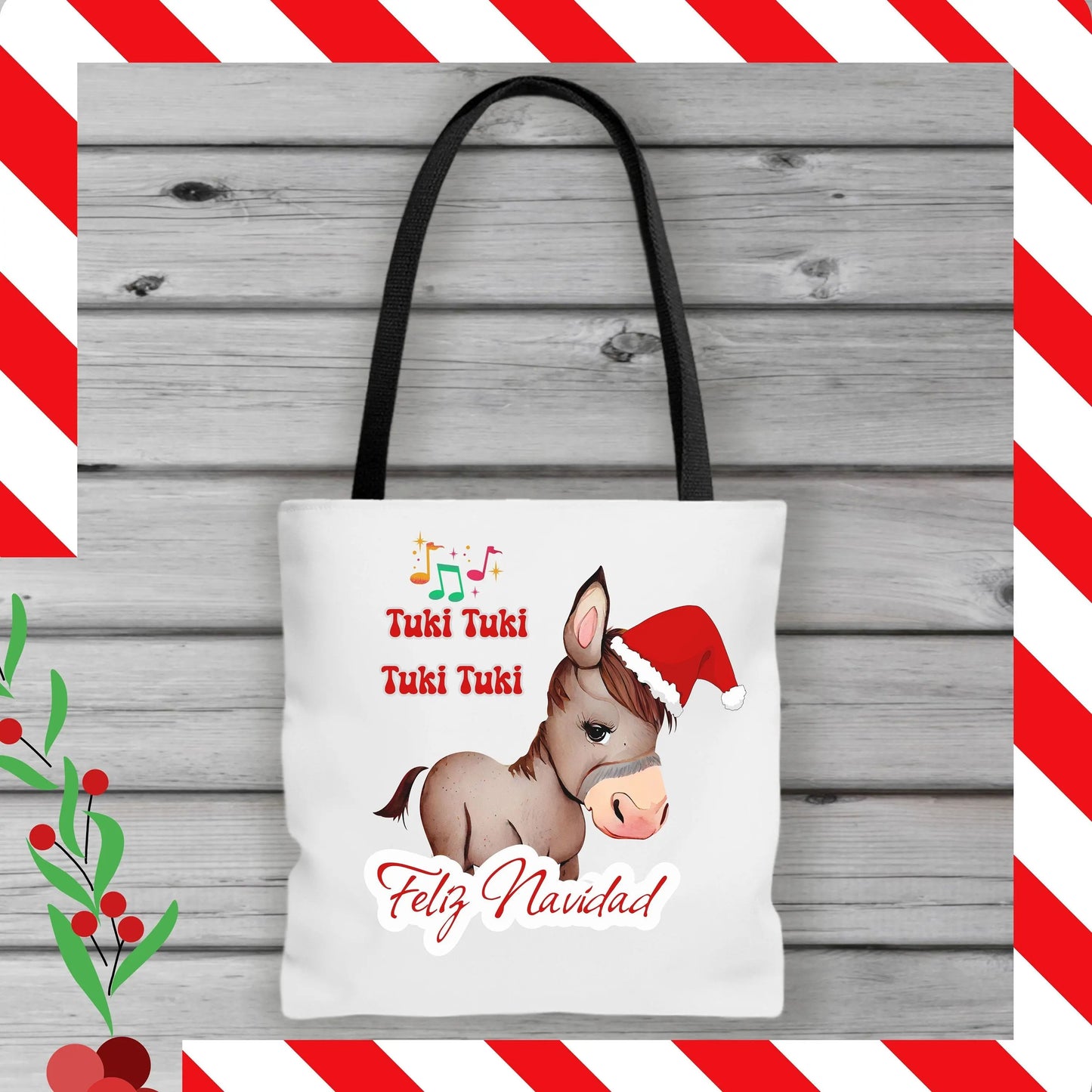 Feliz Navidad Tote Bag, Burrito Sabanero