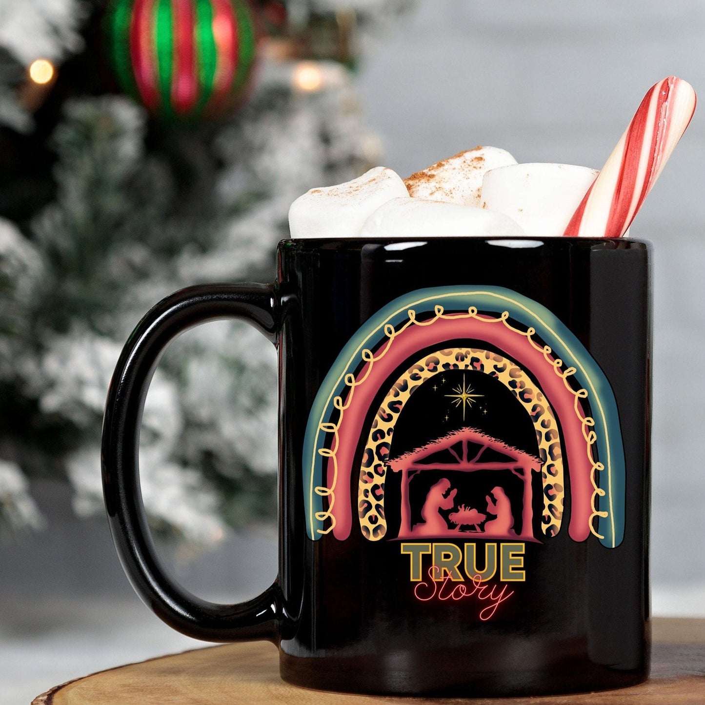 Christian Christmas Mug, Religious Christmas Mug, Christmas Nativity Mug, True Story Mug, Faith Based Christmas gift, Nativity scene gift