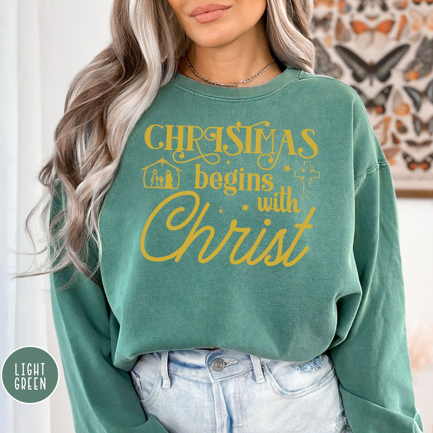 Comfort Colors Christmas Sweater, Christmas Jesus Nativity Shirt, Christian Christmas Sweatshirt, Christian Nativity Sweatshirt, Baby Jesus