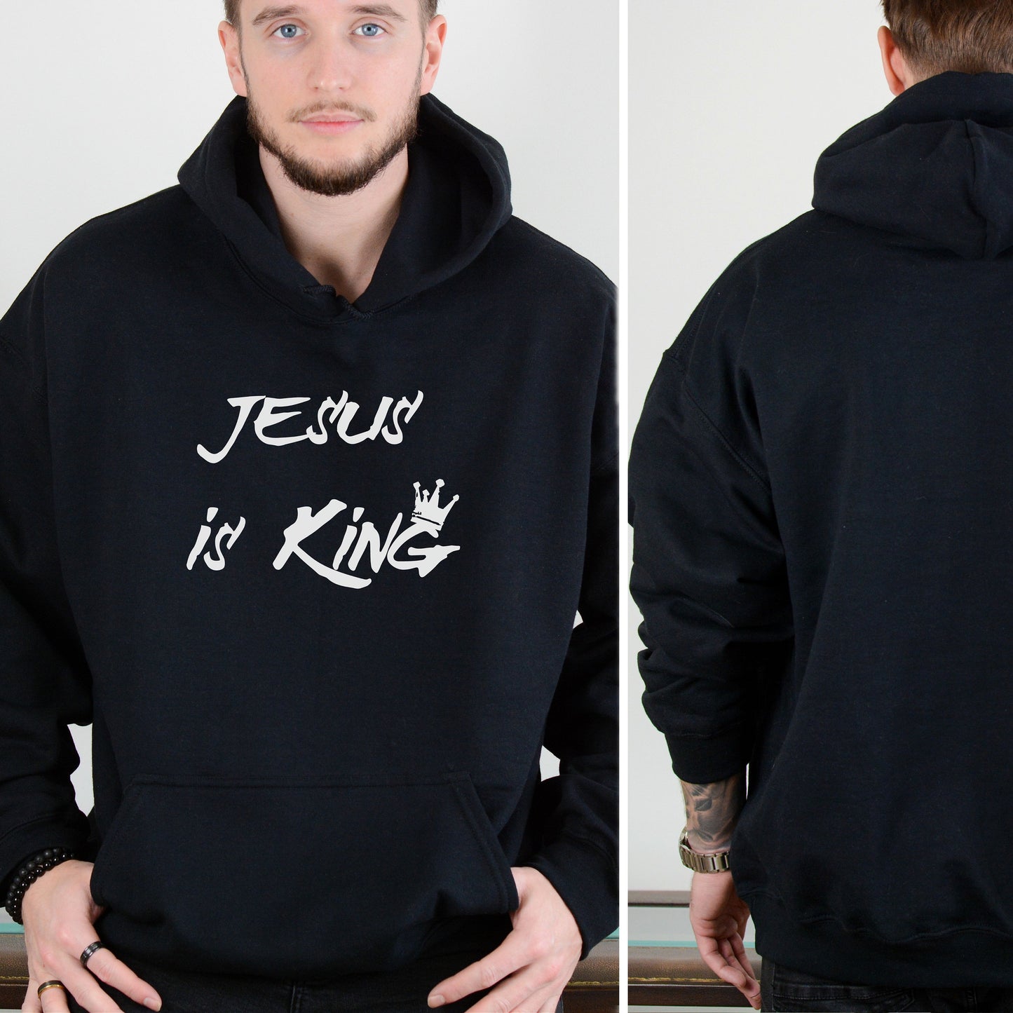 Jesus is king hoodie, Christian Hoodie men, Bible Verse Hoodie, Aesthetic Christian apparel, christian streetwear, I love Jesus Hoodie