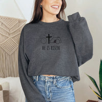He is risen Easter sweatshirt, Resurrection christian apparel, Jesus Easter Shirt, He Is Risen Christian crewneck, Church clothes, Faith tee