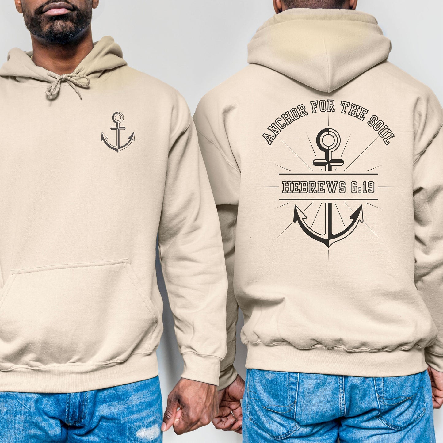 Jesus Hoodie, christian anchor, Jesus lover gift, religious hoodie, worship hoodie, mens christian sweatshirt, sailor shirt, God sweatshirt