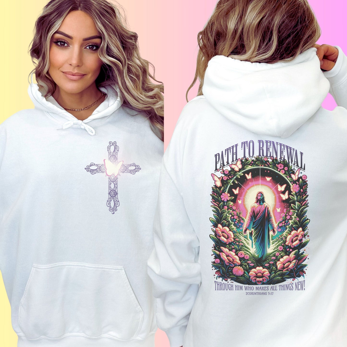 Jesus Hoodie, Aesthetic Christian Sweatshirt, Christian Gift For Her, Trendy Oversized Faith Pullover, religious clothes, christian merch