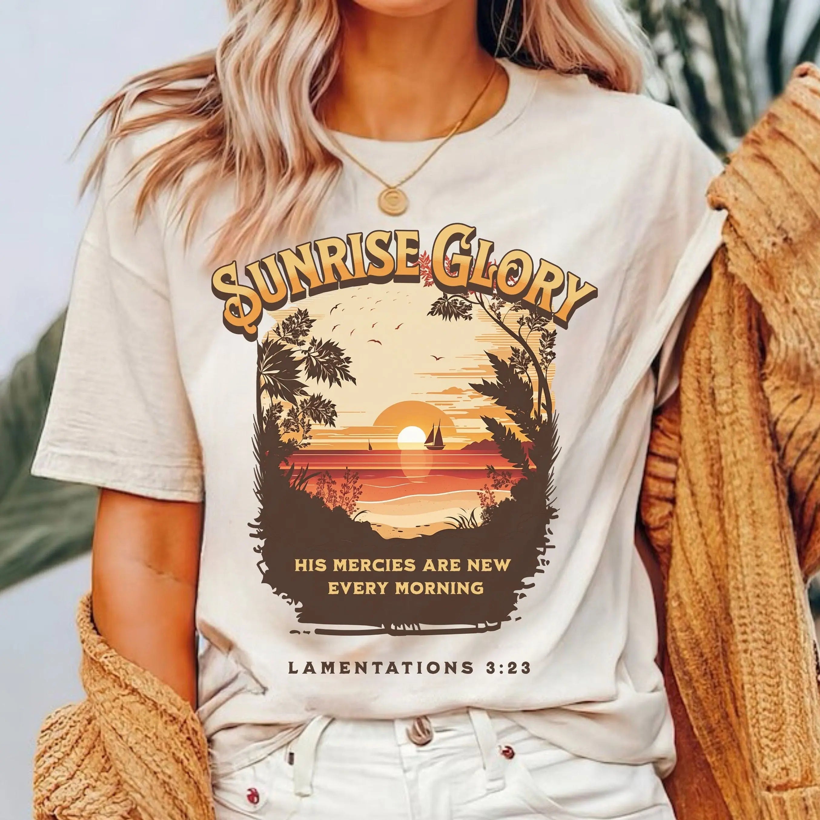 His Mercies Are New, Boho Christian Shirt, Bible Verse Shirt, Trendy Christians T Shirts, cute christian shirt, Faith Based Shirt, Jesus tee