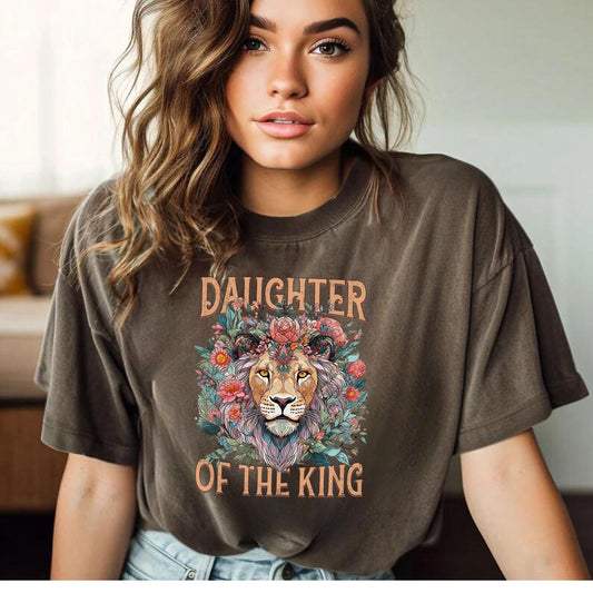 Christian Comfort Color Shirt, Daughter of the King Shirt, Jesus is King shirt, Oversized Christian Shirt, New Christian Gift, Church Merch