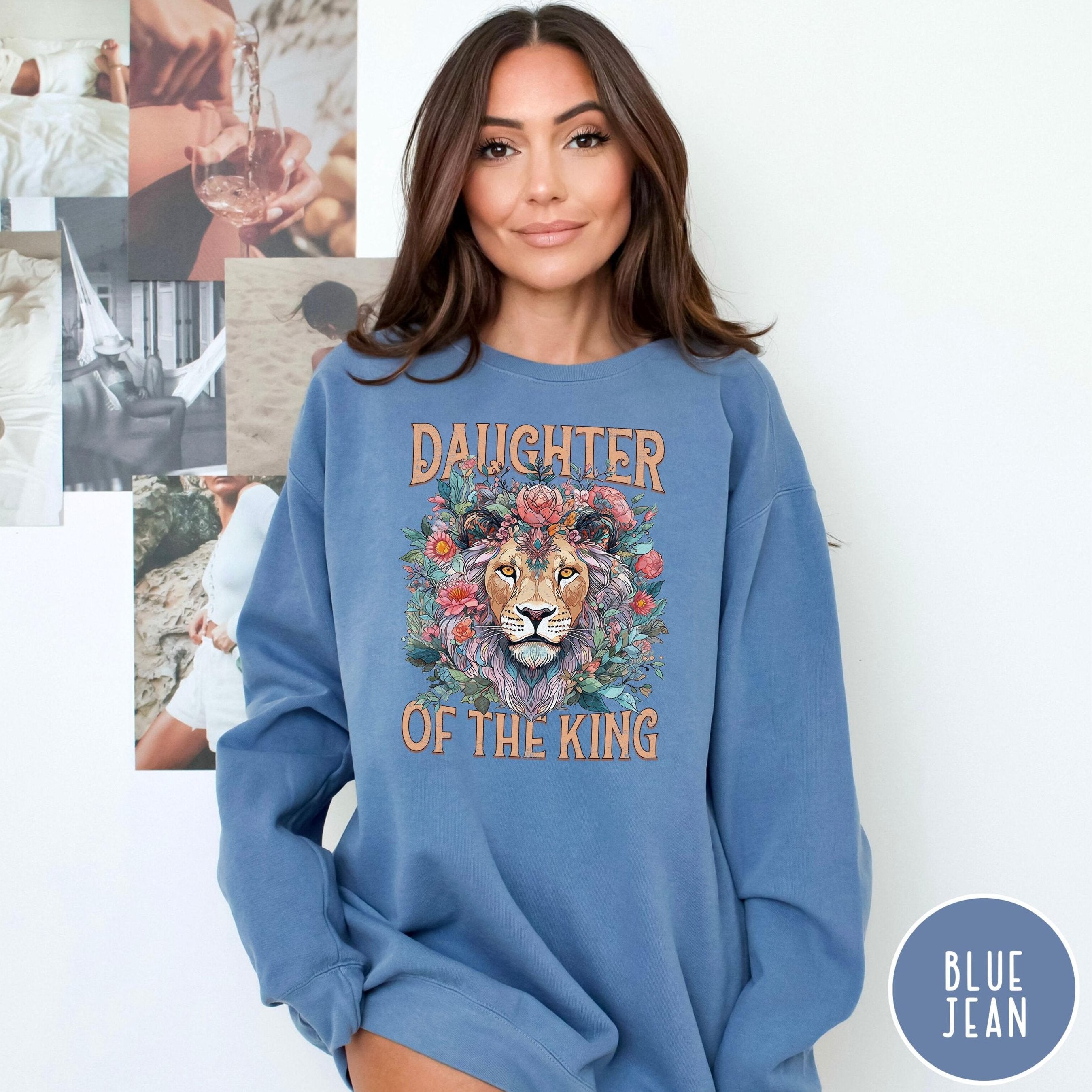 Christian Comfort Colors® Sweatshirt, Trendy Christian apparel, Christian Crewneck, Bible Verse Sweatshirt, Daughter of the King Sweatshirt