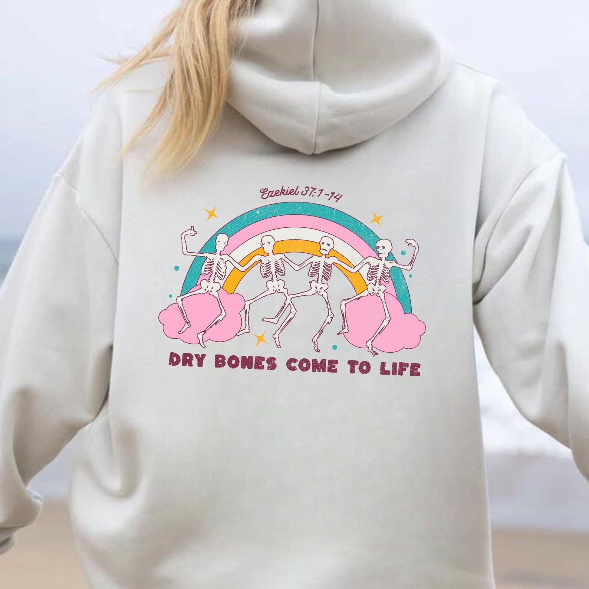 Christian Fall Hoodie, Dry Bones Come Alive Hoodie, Dancing Skeleton Sweatshirt, Womens christian hoodie, skeleton hoodie, faith hoodie