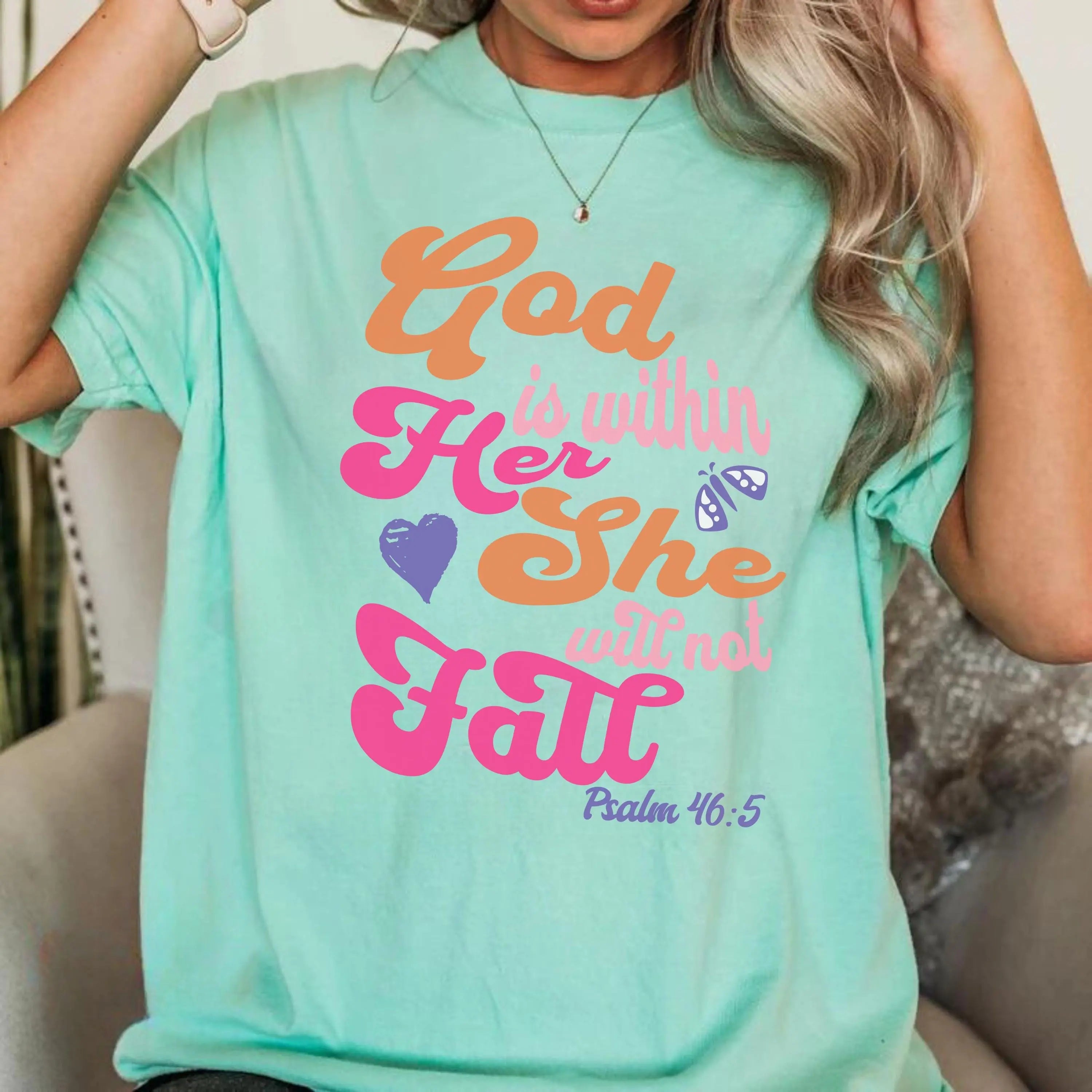 Psalm 46:5 Shirt, Comfort Colors® Christian Shirt, Christian Gifts, Inspirational Shirt, Religious Shirt, Bible Verse Shirt, church girl tee