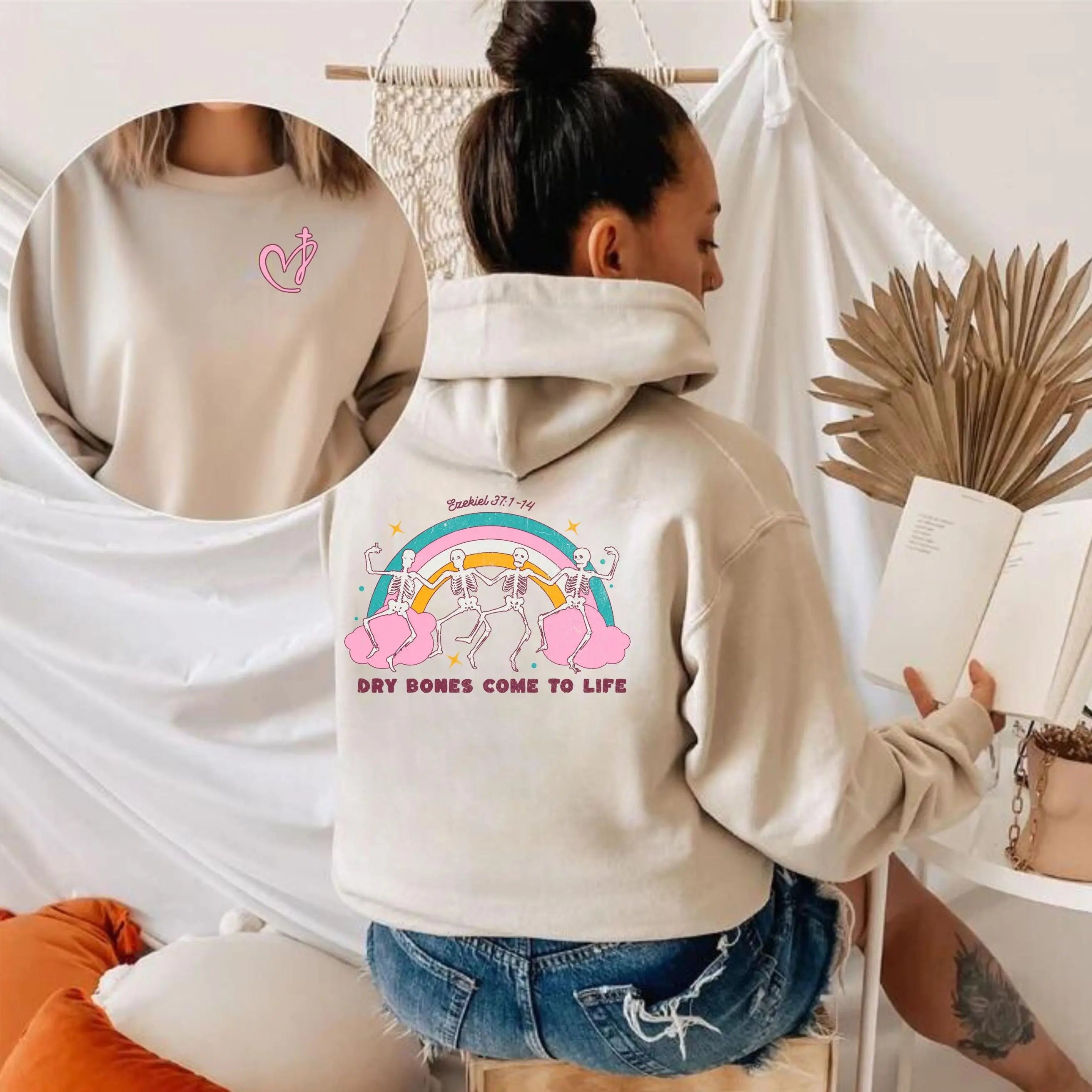 Christian Fall Hoodie, Dry Bones Come Alive Hoodie, Dancing Skeleton Sweatshirt, Womens christian hoodie, skeleton hoodie, faith hoodie