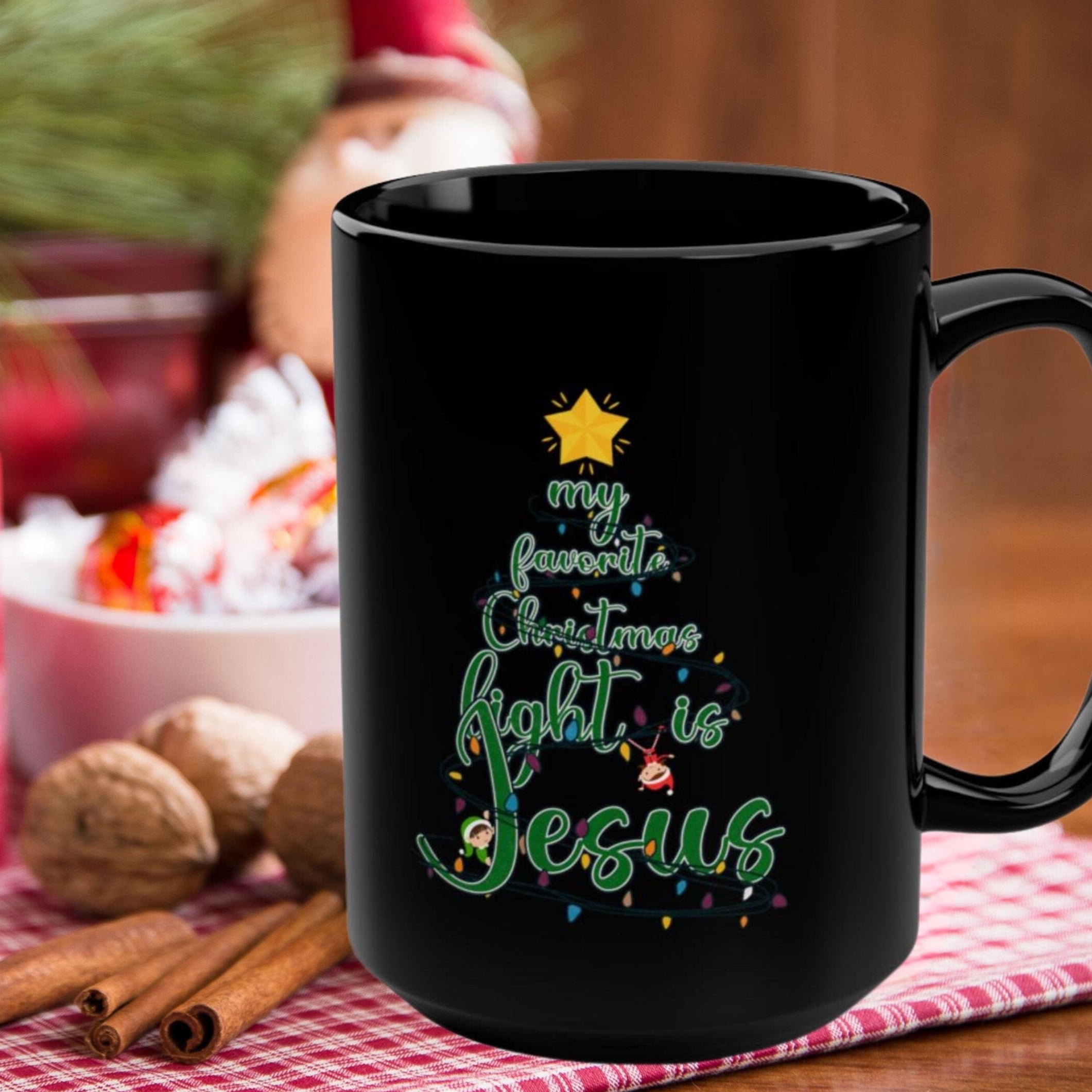 Christian Christmas Coffee Mug, Christmas Tree mug, christian coffee mug, reason for the season, Holiday Mug Gift, Holiday Christmas Mug