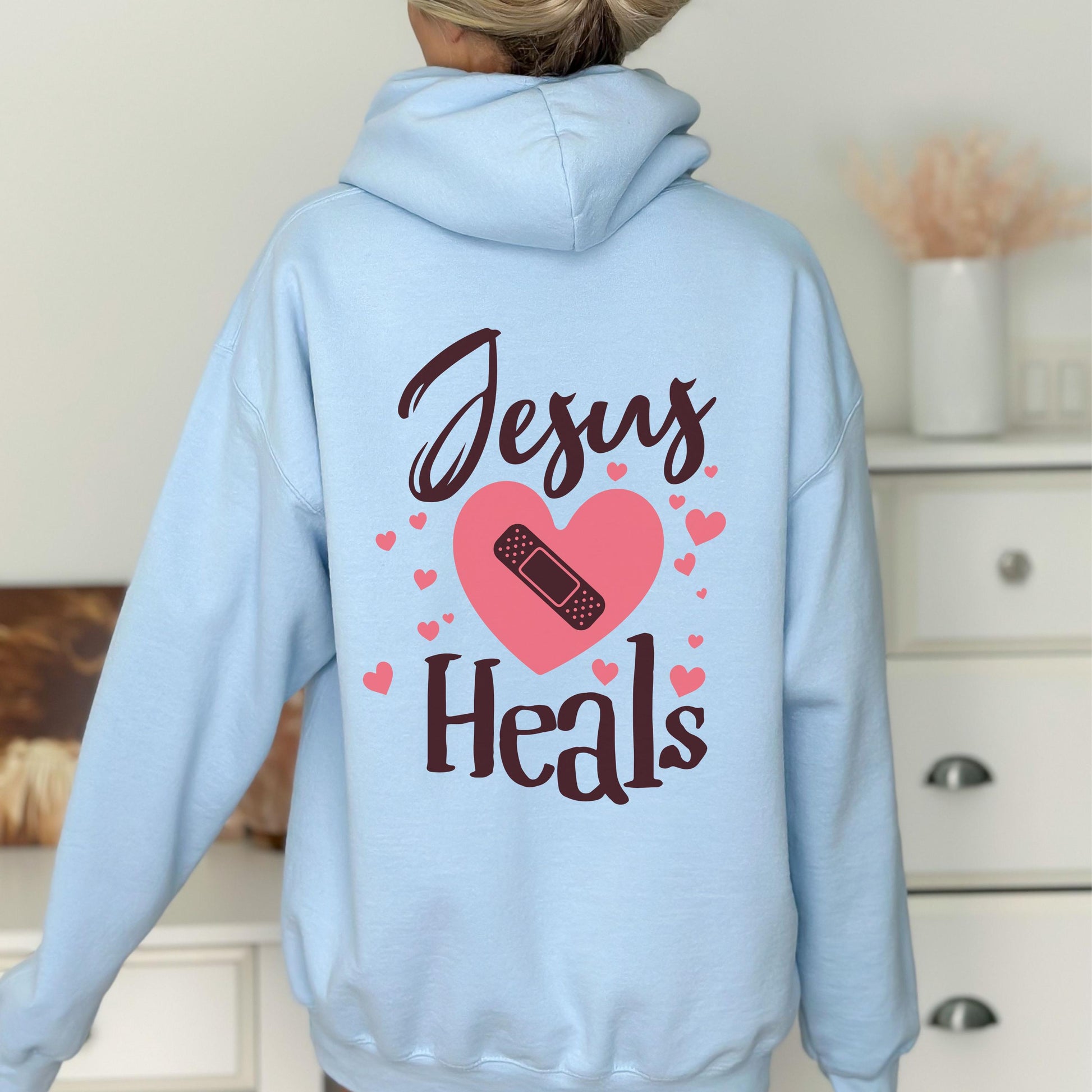 Jesus Heals Hoodie, Jesus Sweatshirt, Christian Clothing, Christian Sweatshirt, Christian streetwear, Jesus clothes, Christian Merch