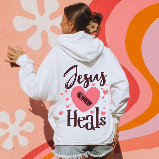 Jesus Heals Hoodie, Jesus Sweatshirt, Christian Clothing, Christian Sweatshirt, Christian streetwear, Jesus clothes, Christian Merch