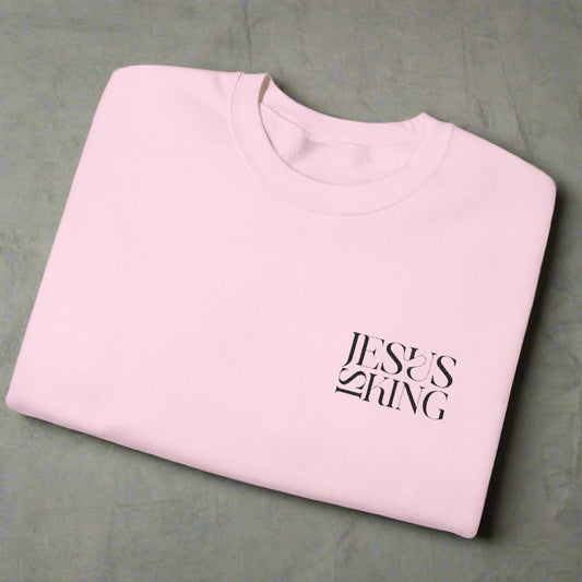 Jesus is King Embroidered Sweatshirt: Christian Faith Apparel