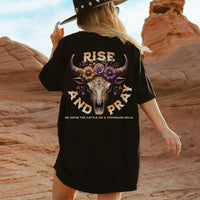 Christian Country shirt, Boho Cow Skull Shirt, Western Graphic Tee, Bull Skull Shirt, Cowgirl Tshirt, Country Shirt, Cowgirl tee, Small town