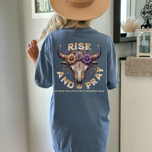 Christian Country shirt, Boho Cow Skull Shirt, Western Graphic Tee, Bull Skull Shirt, Cowgirl Tshirt, Country Shirt, Cowgirl tee, Small town