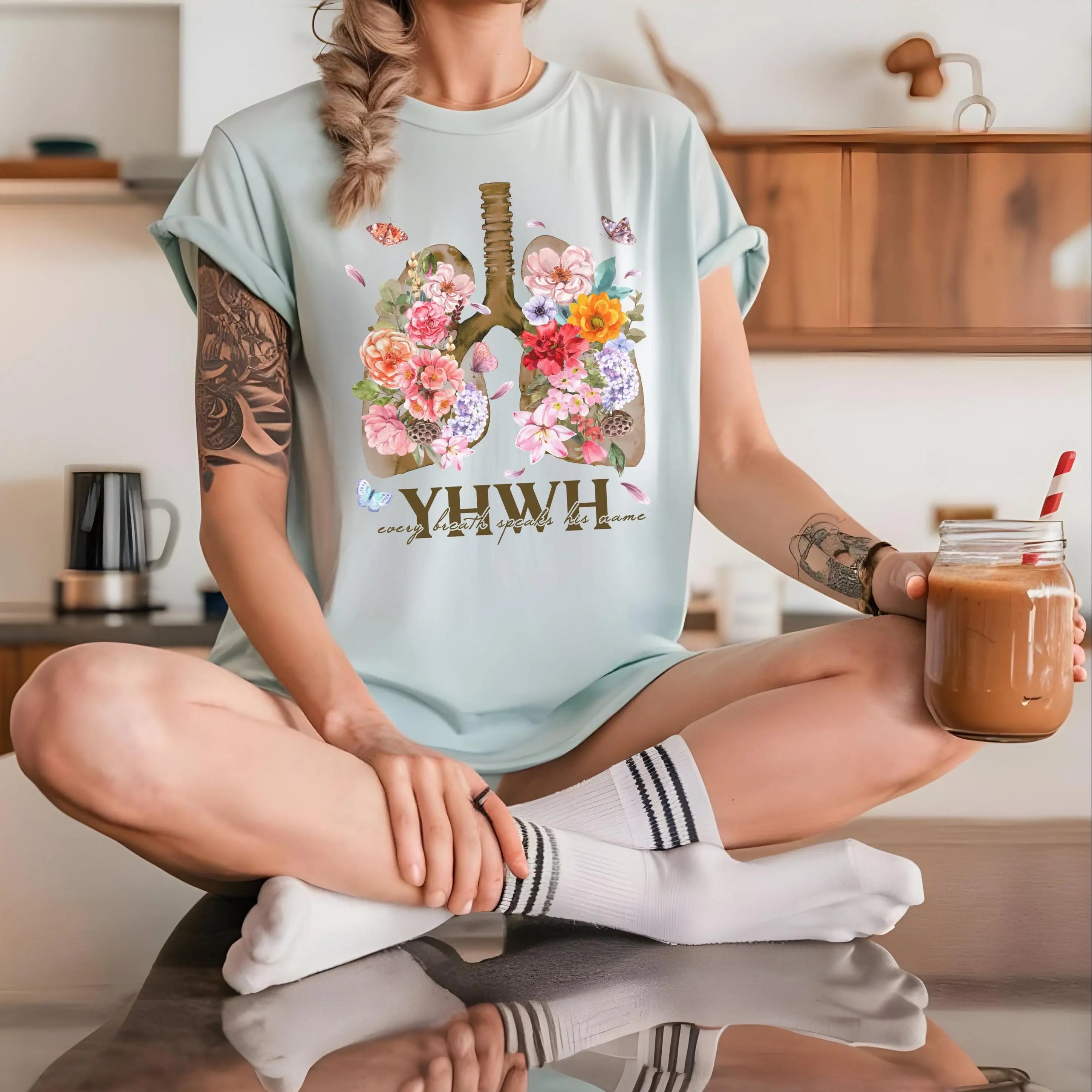 YHWH Shirt for Christian girl, Yahweh Floral Christian Shirt for mom, Women's Faith Shirt, worship leader gift, Religious Gift for Christian