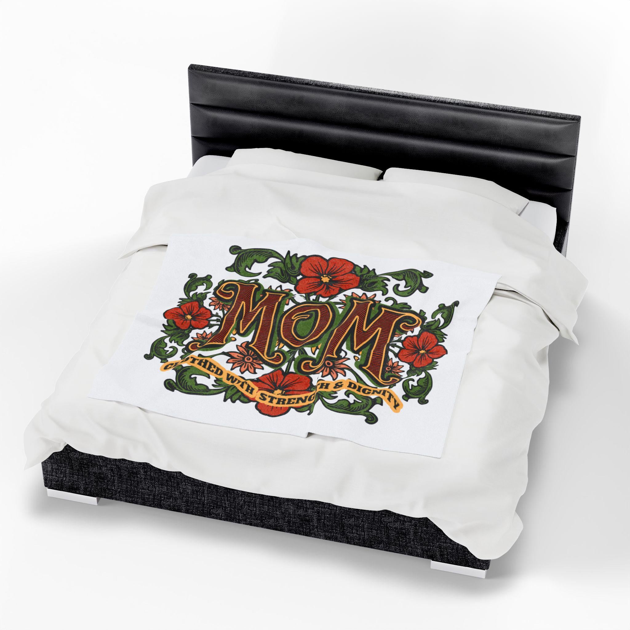 Christian Mom Velveteen Plush Blanket - Cozy Religious Mother Throw, Religious Home Decor Gifts, Bible Verse Blanket, Christian mom gift