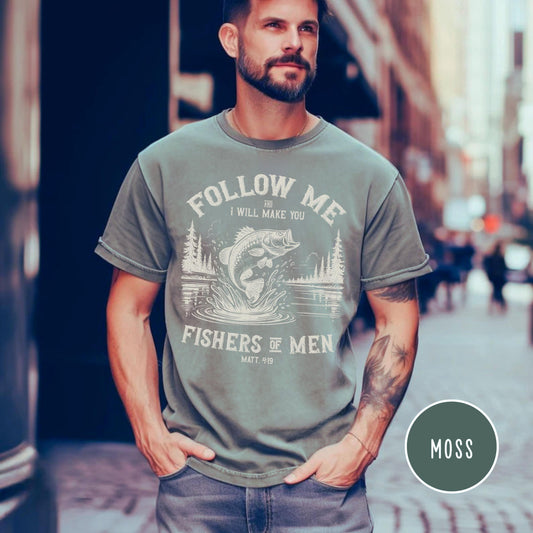 Christian Dad Shirt, Matt 4 19 Shirt, Yeshua Shirt, Jesus is King Merch, The Way the Truth the Life, Jesus Shirt, Mens Christian t shirt