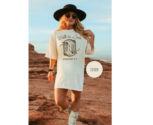 Christian Cowboy Boots Ephesians T-Shirt, Religious Western Tee, Cowboy Faith Apparel, Christian Comfort Colors®, Womens Christian Religious