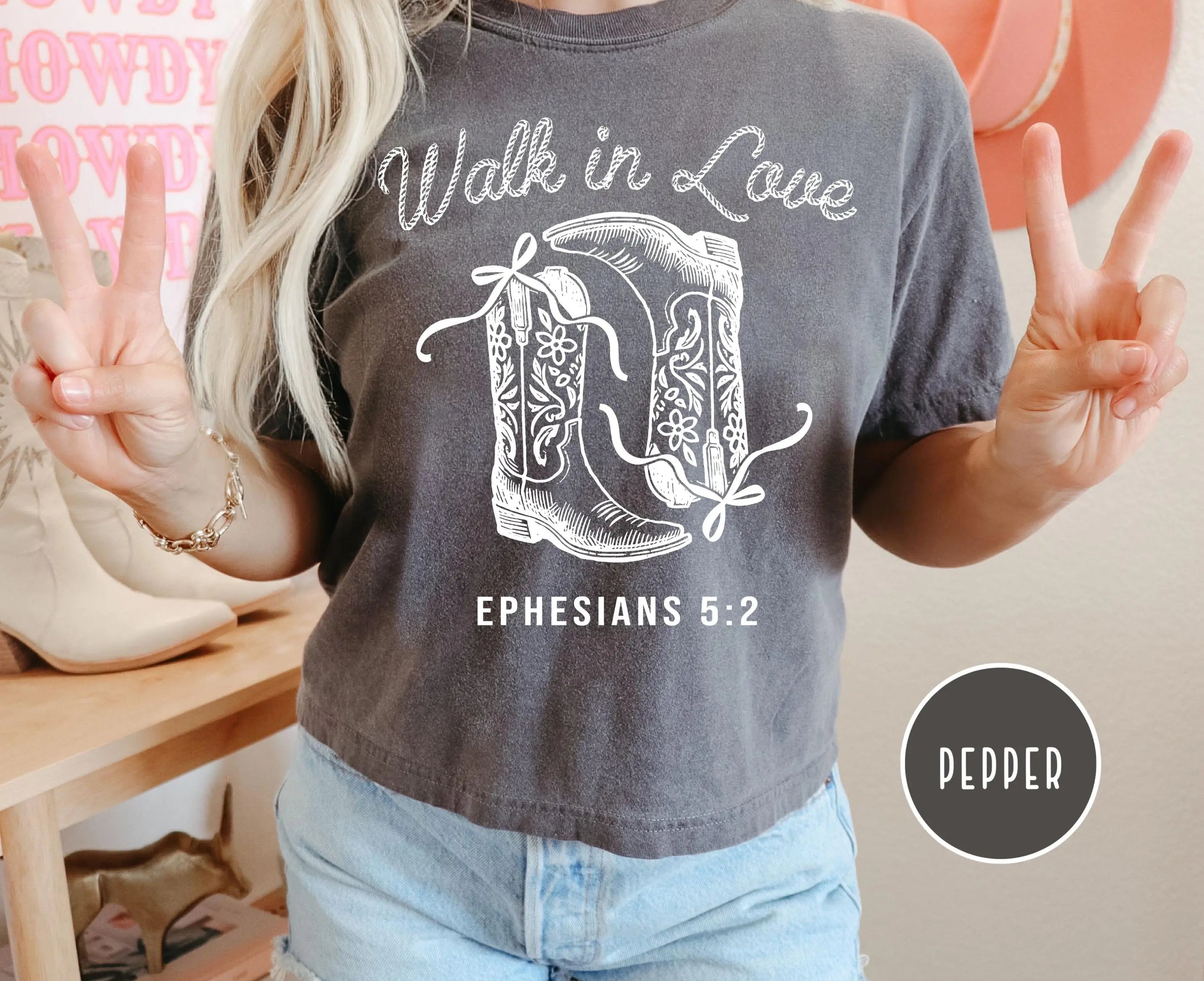Christian Cowboy Boots Ephesians T-Shirt, Religious Western Tee, Cowboy Faith Apparel, Christian Comfort Colors®, Womens Christian Religious