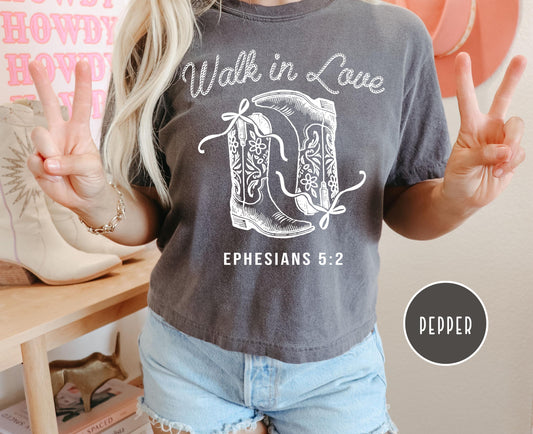 Christian Cowboy Boots Ephesians T-Shirt, Religious Western Tee, Cowboy Faith Apparel, Christian Comfort Colors®, Womens Christian Religious