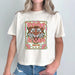 Christian Women's Boxy Tee, Tiger Art Crop Top, Heavens Are Roaring Shirt, Inspirational Graphic T-Shirt, Religious Women's Top