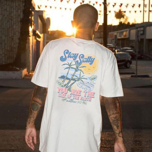 Stay Salty Christian Beach shirt, Trendy christian tee, Christian beach vibes, Vacation Graphic Top, Christian Summer Apparel, Jesus apparel