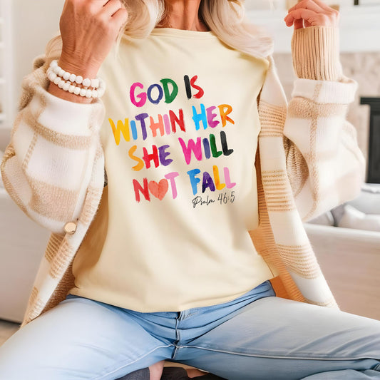 God Is Within Her Comfort Colors T-Shirt, Bible Verse Tee, Unisex Garment-Dyed Shirt, Religious Graphic Top, Inspirational Apparel