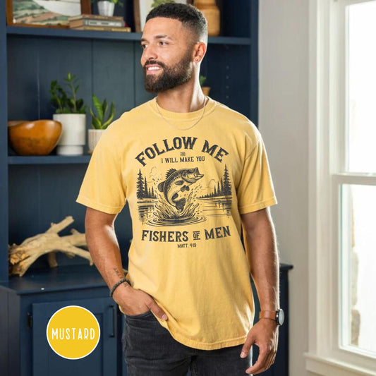 Christian Dad Shirt, Matt 4 19 Shirt, Yeshua Shirt, Jesus is King Merch, The Way the Truth the Life, Jesus Shirt, Mens Christian t shirt