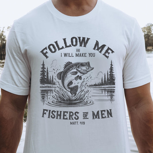Christian Dad Shirt, Matt 4 19 Shirt, Yeshua Shirt, Jesus is King Merch, The Way the Truth the Life, Jesus Shirt, Mens Christian t shirt