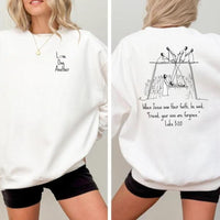 Luke 5:20 sweatshirt, Christian Line art sweatshirt, christian mom gift, youth pastor gift, Bible Verse Apparel, trendy Christian Clothing,