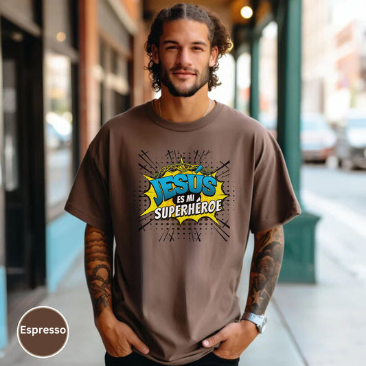 Jesus es mi Superhéroe T-shirt, Spanish Christian shirt, latino shirt Christian, Spanish Bible Verse Shirt, camisa para Hombre Cristiano