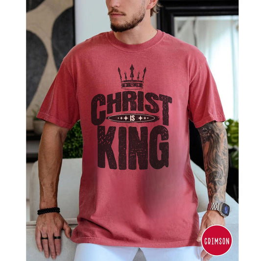 Christ is King Christian Comfort Colors Tee, Mens christian Shirt, Christian Graphic Church Tee, christian gift for dad, youth pastor tee