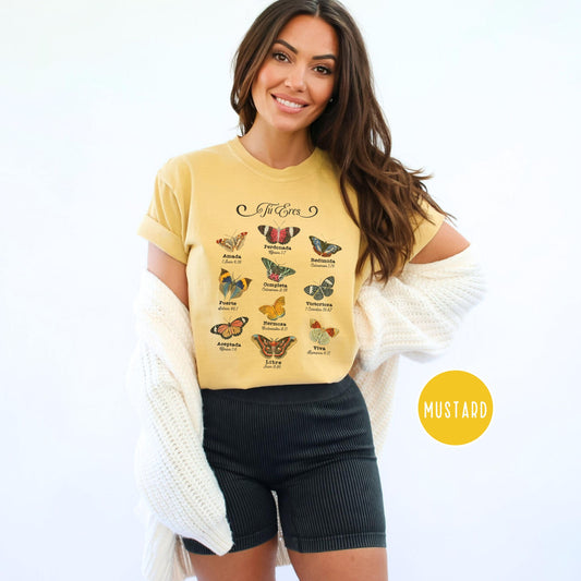 Christian shirt in Spanish Comfort colors, Gift for latina, Cristiana tshirt, Butterfly shirt, lain faith based tee, Spanish Christian top