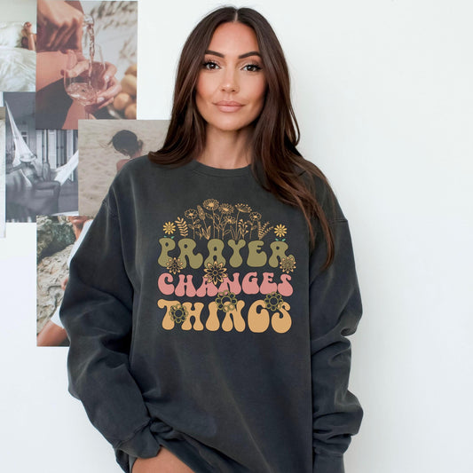 Prayer Faith Sweatshirt, Inspirational Christian Sweatshirt, Womens Religious Gift, Comfortable Faith Pullover, Trendy Christian Clothing