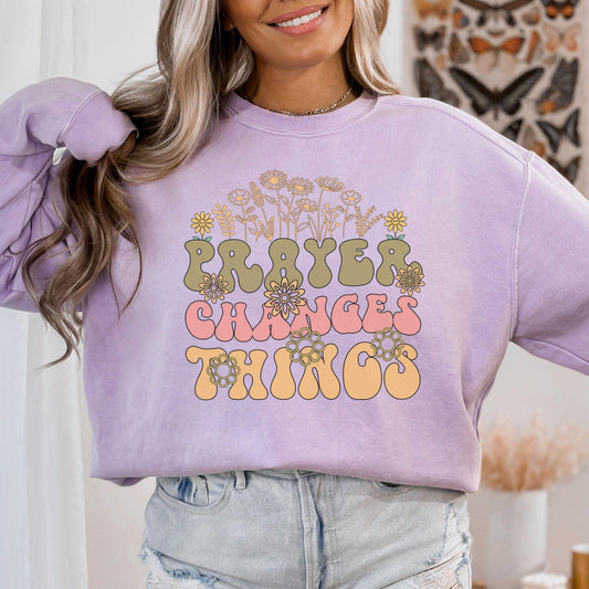 Prayer Faith Sweatshirt, Inspirational Christian Sweatshirt, Womens Religious Gift, Comfortable Faith Pullover, Trendy Christian Clothing