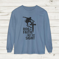 Skateboarding Themed Christian Long Sleeve T-Shirt, Skateboarder Gift, Christian Long Sleeve Shirt, Religious Clothing, Christian Skater