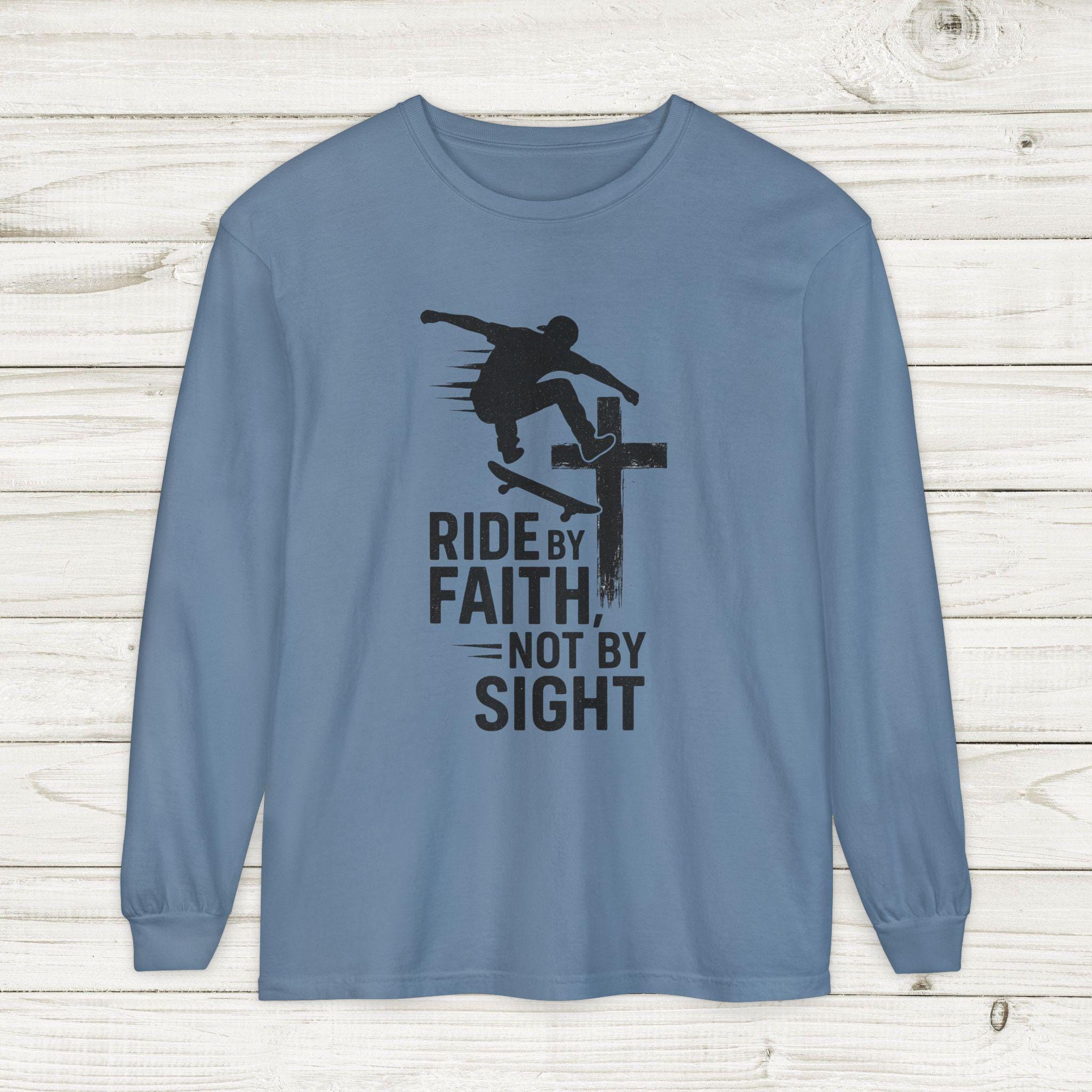 Skateboarding Themed Christian Long Sleeve T-Shirt, Skateboarder Gift, Christian Long Sleeve Shirt, Religious Clothing, Christian Skater