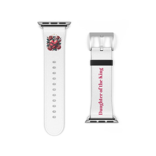Daughter of the King Watch Band, Inspirational Gift for Women, Personalized Fitness Tracker, Floral Design, Christian Accessory