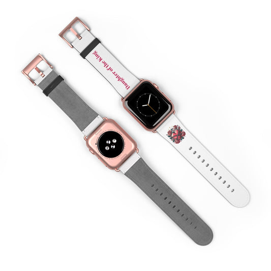 Daughter of the King Watch Band, Inspirational Gift for Women, Personalized Fitness Tracker, Floral Design, Christian Accessory