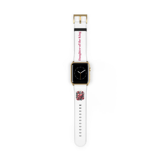 Daughter of the King Watch Band, Inspirational Gift for Women, Personalized Fitness Tracker, Floral Design, Christian Accessory
