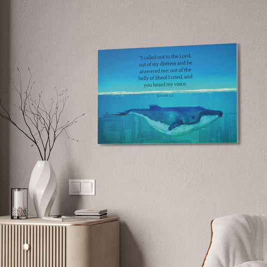 Christian Canvas Wall Art, Jonah and the Whale Religious 1 5'' Stretched Canvas Print, Biblical Home Decor, Christian Gift, Religious