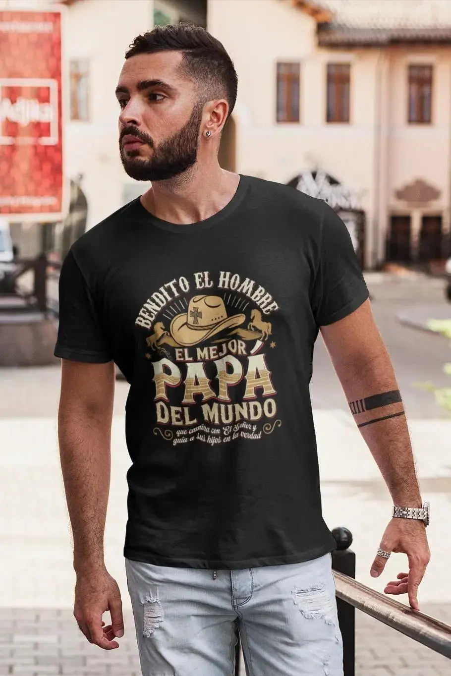 Spanish Christian Mens T-Shirt, Spanish Religious Graphic Shirt, imagenes cristianos para hombres, Hombre de Dios, Spanish christian gift