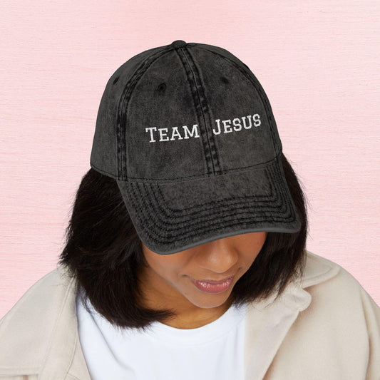 Embroidered Christian hat, Team Jesus Apparel, Vintage Team Jesus Cap, Faith-Based Hat, Christian Apparel, Gift for Believers, Christian cap