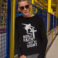 Skateboarding Themed Christian Long Sleeve T-Shirt, Skateboarder Gift, Christian Long Sleeve Shirt, Religious Clothing, Christian Skater