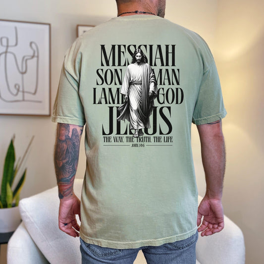 Mens Jesus Christian Tee, The Truth The Way and The Life Apparel, Mens Church apparel, Youth pastor gift, christian man t-shirt, Jesus Tee